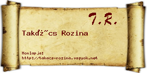 Takács Rozina névjegykártya